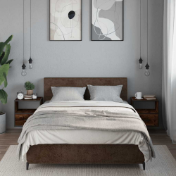 Wiszące szafki nocne, 2 szt., opalany dąb, 40x31x39,5