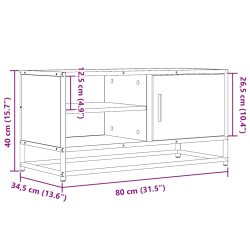 Szafka pod telewizor, czarna, 80x34,5x40 cm