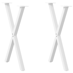 Nogi do stołu jadalnego, 2 szt., białe, 60x(72-73) cm, stal