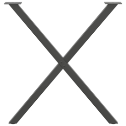 Nogi do stołu jadalnego, 2 szt., antracyt, 70x(72-73) cm, stal