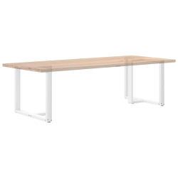Nogi do stołu jadalnego, 2 pcs., białe, 90x35x(72-73) cm, stal