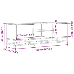 Szafka pod TV, czarna, 120x35x41 cm