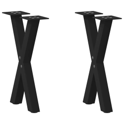 Nogi do stolika kawowego, 2 szt., czarne, 28x(42-43) cm, stal