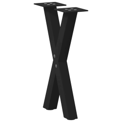 Nogi do stolika kawowego, 2 szt., czarne, 28x(42-43) cm, stal