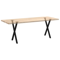 Nogi do stołu jadalnego, 2 szt., czarne, 60x(72-73) cm, stal