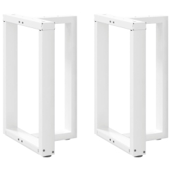 Nogi do stołu jadalnego, 2 pcs., białe, 60x35x(72-73) cm, stal