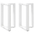 Nogi do stołu jadalnego, 2 pcs., białe, 60x35x(72-73) cm, stal