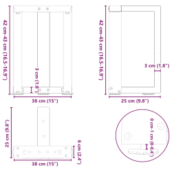 Nogi do stolika kawowego, 2 pcs., antracyt, 38x25x(42-43) cm
