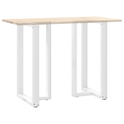 Nogi do stołu barowego, 2 szt., białe, 60x35x(100-101) cm, stal