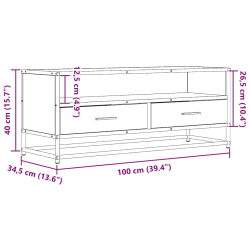 Szafka pod TV, czarna, 100x34,5x40 cm