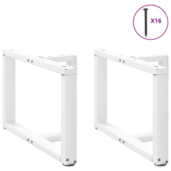 Nogi do stolika kawowego, 2 pcs., białe, 70x25x(42-43) cm, stal