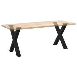 Nogi do stołu jadalnego, 2 szt., czarne, 70x(72-73) cm, stal