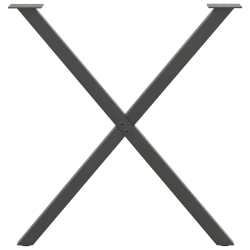 Nogi do stołu jadalnego, 2 szt., antracyt, 80x(72-73) cm, stal