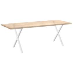 Nogi do stołu jadalnego, 2 szt., białe, 70x(72-73) cm, stal