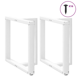 Nogi do stołu jadalnego, 2 pcs., białe, 80x35x(72-73) cm, stal