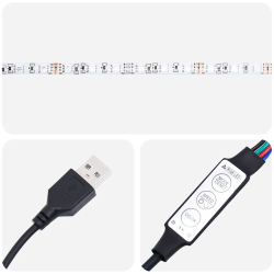 Wiszące szafki nocne z LED, 2 szt., białe