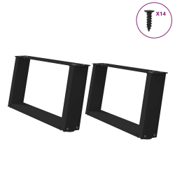 Nogi do stolika kawowego, 2 szt., czarne, 70x(30-31) cm, stal