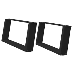 Nogi do stolika kawowego, 2 szt., czarne, 70x(30-31) cm, stal