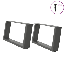 Nogi do stolika kawowego, 2 szt., antracyt, 60x(30-31) cm, stal