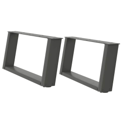 Nogi do stolika kawowego, 2 szt., antracyt, 60x(30-31) cm, stal