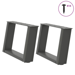 Nogi do stolika kawowego, 2 szt., antracyt, 50x(30-31) cm, stal