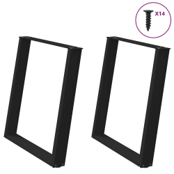 vidXL Nogi do stołu jadalnianego, 2 szt., czarne, 70x(72-73) cm, stal