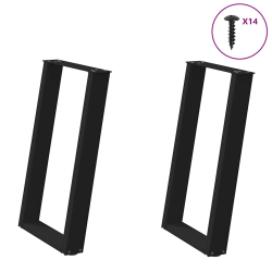 vidXL Nogi do stołu jadalnianego, 2 szt., czarne, 50x(72-73) cm, stal
