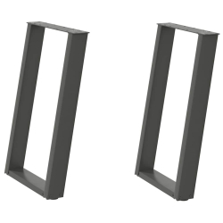 vidXL Nogi do stołu jadalnianego, 2 szt., antracyt, 60x(72-73)cm, stal