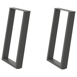vidXL Nogi do stołu jadalnianego, 2 szt., antracyt, 50x(72-73)cm, stal