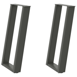Nogi do stołu konsolowego, 2 szt., antracyt, 28x(72-73)cm, stal