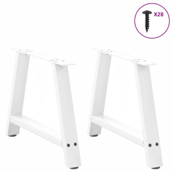 Nogi do stolika kawowego, 2 szt., biale, 70x(42-43) cm, stal