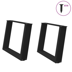 Nogi do stolika kawowego, 2 szt., czarne, 70x(42-43) cm, stal