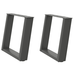 Nogi do stolika kawowego, 2 szt., antracyt, 50x(42-43) cm, stal