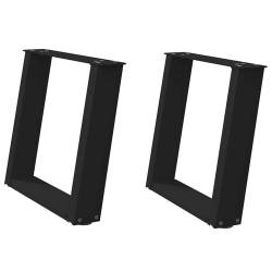 Nogi do stolika kawowego, 2 szt., czarne, 50x(42-43) cm, stal