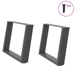 Nogi do stolika kawowego, 2 szt., antracyt, 60x(42-43) cm, stal