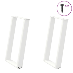 vidXL Nogi do stołu jadalnianego, 2 szt., białe, 50x(72-73) cm, stal