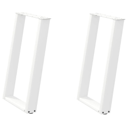 vidXL Nogi do stołu jadalnianego, 2 szt., białe, 50x(72-73) cm, stal
