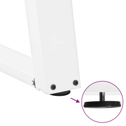 vidXL Nogi do stołu jadalnianego, 2 szt., białe, 50x(72-73) cm, stal