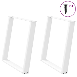 vidXL Nogi do stołu jadalnianego, 2 szt., białe, 70x(72-73) cm, stal