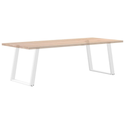 vidXL Nogi do stołu jadalnianego, 2 szt., białe, 70x(72-73) cm, stal