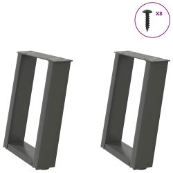 Nogi do stolika kawowego, 2 szt., antracyt, 28x(42-43) cm, stal