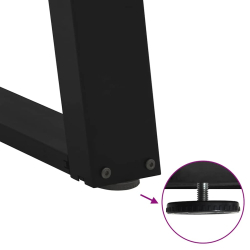 vidXL Nogi do stołu jadalnianego, 2 szt., czarne, 80x(72-73) cm