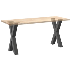 Nogi do stołu jadalnego, 2 szt., antracyt, 60x(72-73) cm, stal