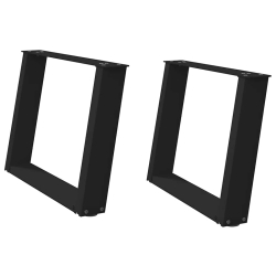 Nogi do stolika kawowego, 2 szt., czarne, 60x(42-43) cm, stal