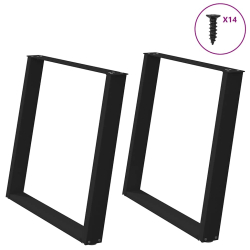 vidXL Nogi do stołu jadalnianego, 2 szt., czarne, 100x(72-73) cm, stal