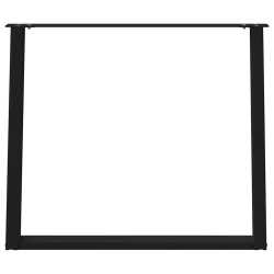 vidXL Nogi do stołu jadalnianego, 2 szt., czarne, 100x(72-73) cm, stal