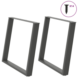 vidXL Nogi do stołu jadalnianego, 2 szt., antracyt, 100x(72-73) cm