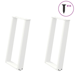 vidXL Nogi do stołu jadalnianego, 2 szt., białe, 60x(72-73) cm, stal