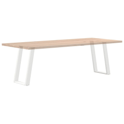 vidXL Nogi do stołu jadalnianego, 2 szt., białe, 60x(72-73) cm, stal