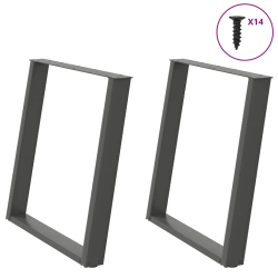 vidXL Nogi do stołu jadalnianego, 2 szt., antracyt, 70x(72-73)cm, stal